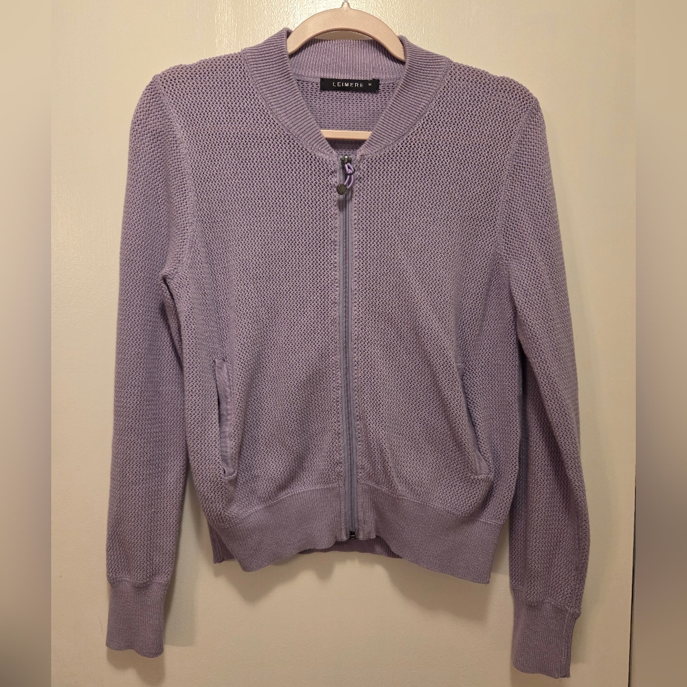 Lilac Textured Varsity Jacket - image 1